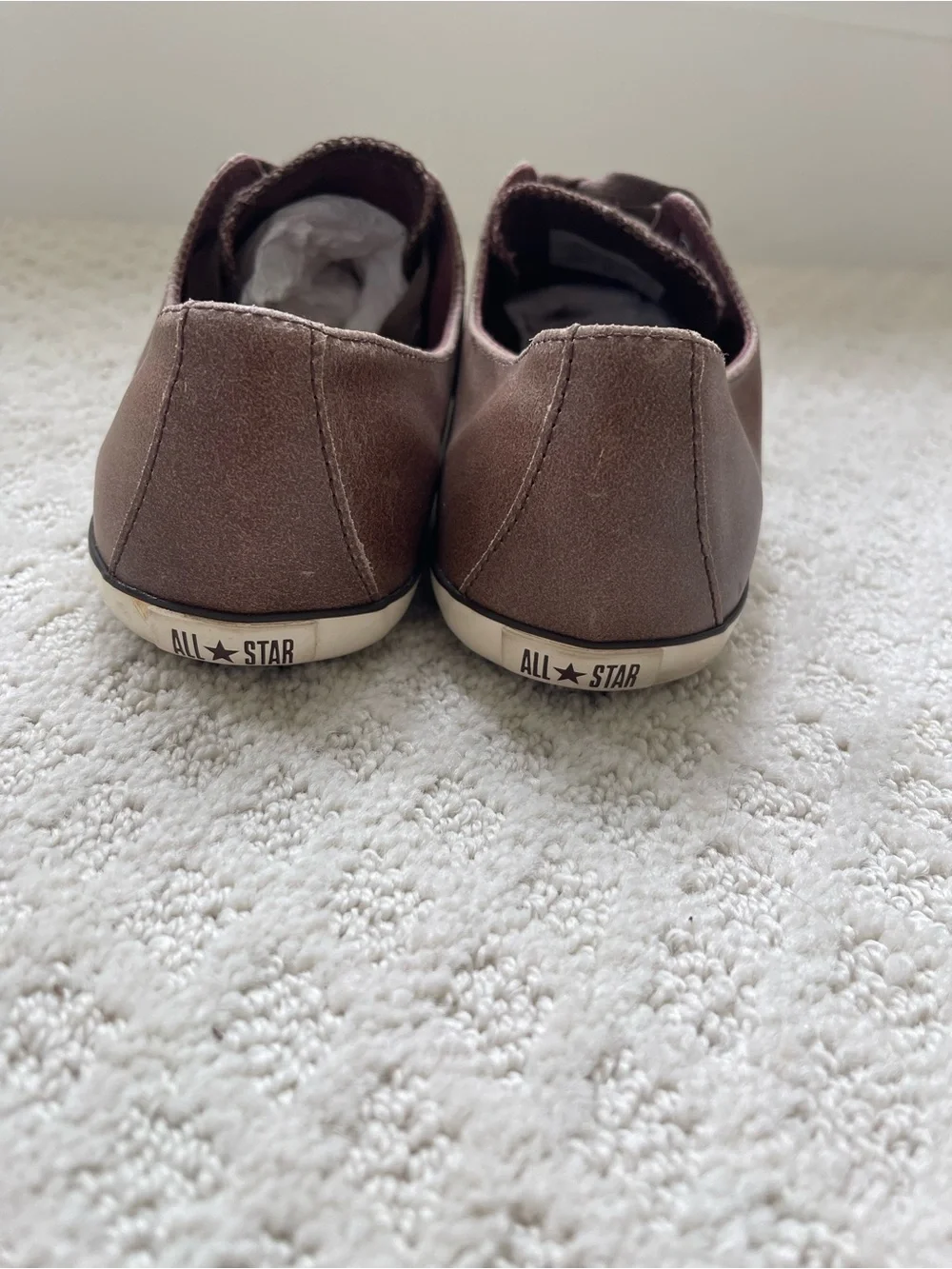 Converse All Star Women’s Low-Top Sneakers in Brown Leather - Picture 3 of 6